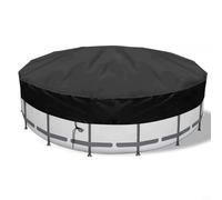 Glewi Heavy Duty 8ft Round Pool Cover, Tear-Resistant PVC Tarp for Ground Pools & Hot Tubs, Waterproof Dustproof Protection, Black