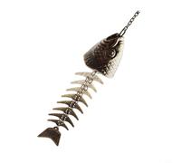 Glewi Iron Fish Wind Chimes,30cm Metal Bone for Outdoor Garden Yard Decor,Rustic Hanging Ornaments for Patio Lawn Landscape