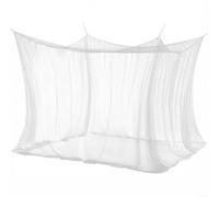 Glewi Large Square Bed Net 4 Corners Polyester Mesh Canopy for Camping Travel Outdoor, White, 300x300x250cm(White)