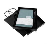 Glewi Leather Notebook with Pen A5, Elegant Stitched Journal for Business Meetings & Office, for premium Cream Paper, 250x200mm(Blue)