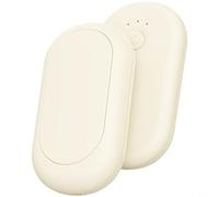Glewi Magnetic Split Hand Warmer,2-in-1 Power Bank 4000MAh USB-C Rechargeable For Instant Heat 3 Levels Portable Heater For Camping Hiking(White)