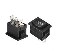 Glewi Momentary On/Off/On Direction Rocker Switch 3 Pin 21x15mm 3A 250V Plastic DIY Project Control Panel Accessory Black