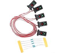Glewi OO Gauge Model Railroad 5-Pack Dwarf Signal Lamps with Green and Red LEDs,20mm High for 1:87 Scale,for Layout Lighting