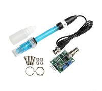 Glewi PH Module, PH Value Detection Sensor, 0-14 Range BNC Electrode Probe for Aquarium Lab Controller, 5V Analog Output Signal, 70cm Cable