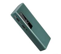 Glewi Portable 5x21700 Power Bank Case 5V 2.1A DIY Battery Holder Box with LED Light for Outdoor Camping Flat Head Cell Storage Black(green)