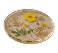 Glewi Pressed Flower Acrylic Coasters Set Of 4 Modern Minimalist