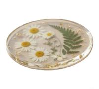 Glewi Pressed Flower Acrylic Coasters Set Of 4 Modern Minimalist