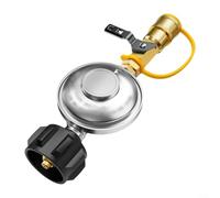 Glewi Propane Quick Connect Regulator with Safety Shut-Off,Brass for qcc for 5-40lb Tanks for ideal for Grills Heaters and RV Outdoor Cooking