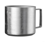 Glewi Pure Coffee Mug,Pure Titanium Double Wall Mug With Handle Textured | 100ml/220ml Options, Lightweight 50g-87g, Heat Insulation, for crystal Texture, For Coffee Tea Home Office Outdoor