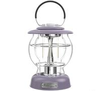 Glewi Rechargeable LED Camping Lantern with Type-C Fast Charging, 4000mAh Battery, Stepless Dimming, Waterproof Vintage Light for Outdoor Hiking(Dark Purple-gray)