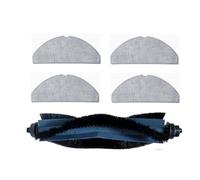 Glewi Robot Vacuum Accessories For Eufy G50 L60 For Hybrid SES, Main Brush Mop Cloth Kit, Rubber Nylon V-Shape Tangle-Free, 5 Or 11 Pack(A)