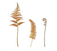 Glewi Rustic Metal for fern Garden Stakes - 3-Pack Wrought Iron Ornaments, 41/26/25cm Artificial Plants for Outdoor Patio Lawn Decor