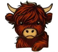 Glewi Scottish Cattle Window Corner Decor, Rustic Farmhouse Style Sticker, For Home Christmas, Brown Vinyl Art Decoration Easy And Quick To Use(B)