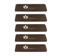 Glewi Self-Adhesive Stair Treads 5-Pack Glow in Dark Non-Slip Mats for Wooden Steps Safety Home Decor Dark Coffee Four Leaf Clover Design(five-leaf clover)