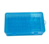 Glewi Sewing Thread Storage Box with 42 Reel Slots, Transparent Plastic Organizer for Needles & Bobbins, Compact Desktop Case for Embroidery DIYGlewi(Blue)