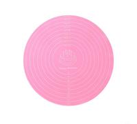 Glewi Silicone Cake Turntable Mat Non-Slip with Measurement Scales, Heat Resistant Baking Pad for Precise Decorating and Icing(Powder3)