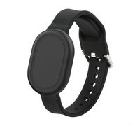 Glewi Silicone Wristband for Xiaomi Tag, Soft Protective Case Strap, Skin-Friendly Anti-Loss Band for Kids, Fit 213x16mmGlewi(Black)
