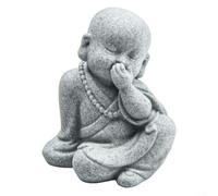 Glewi Small Wise Buddha Monk Figurines See No Evil Hear No Speak Ornaments - Sandstone Resin Statue for Garden Decor for zen Home Office Desk Display 4x5x6cm(F)