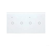 Glewi Smart WiFi Wall Switch with Touch Control, Tempered Glass Panel and Live Wire Function, Works for Tuya App,2-Gang White(white 4gang)