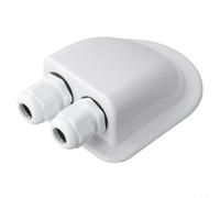 Glewi Solar Cable Grommet Box ABS Waterproof 2-Hole Deck Entry for RV Boat Yacht Photovoltaic Panel Mounting White(White)