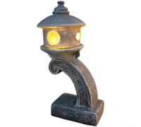 Glewi Solar Lantern Post Light Vintage Outdoor Resin Grey