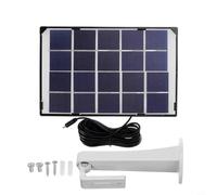 Glewi Solar Panel for Security Camera, 6W Polycrystalline USB Charger with 5M Cable, Weatherproof for Outdoor Power Supply with Adjustable Bracket