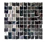 Glewi Square Sequin Wall Panel, 30x30cm, for Wedding Party Backdrop Decor (Black)