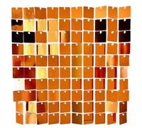Glewi Square Sequin Wall Panel, 30x30cm, for Wedding Party Backdrop Decor (Orange)