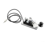 Glewi Stainless Steel CW Telegraph Key for Shortwave Radio, for MORSE Code Practice & DIY Ham Radio, Anti-Slip Base, Detachable Paddle