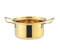 Glewi Stainless Steel Double Flavor Hot Pot for Shabu Shabu, Thickened Right Angle for Mini Soup Pot with Dual Compartments for Individual(5 Steel ear pot)