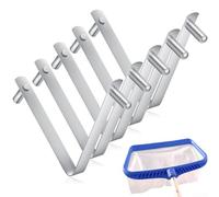 Glewi Stainless Steel Pool Pole Clip,V Shaped Brush Connector,Double Pin Spring Button Clip for Brushes Skimmers Pool Net,Spa Brush(5pcs)
