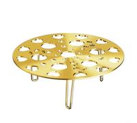 Glewi Stainless Steel Steamer Rack with Removable Legs for Pots Pans Woks, Adjustable Steam Tray Basket for Dumplings Eggs Cooking, Silver(21CM Gold)