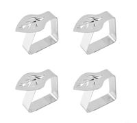 Glewi Stainless Steel Tablecloth Clips Leaf Shaped Non Slip Holders for Home Wedding Party Silver Gold Rose Gold 4(A)
