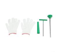 Glewi Tire Repair Valve Core Tool Set, Valve Stem Installer With Puller Hook And Gloves, Metal Kit For Quick Stem Replacement On Vehicles