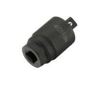 Glewi Torque Adapter Converts 3/8" Drive Ratchet to 25, 35, 40 Nm for Oil Filter, Compatible with 21mm Sockets, Steel Black(40NM)