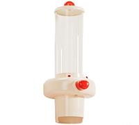 Glewi Wall Mounted Press Type Cup Dispenser for Water Cooler, Automatic Cup Holder Transparent Cover, 40Cup Capacity, No-Drill Milk Red(Creamy Pink)