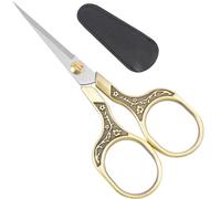 GLEXAL Small Craft Scissors - Precision Vintage 5" Ultra Sharp Blade Scotch Office Home School Sewing Hair Cutting Facial Beard Eyebrow (Bronze)...