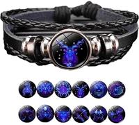Gleym Bracelet, Gleym Manifestation Bracelet, Spirilet Bracelet, Zodiac Constellation Universe Spirit Bracelet, Multilayer Adjustable 12 Constellations PU Leather Zodiac Bangles Unisex (Capricorn)