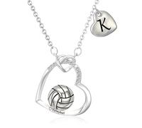 GLEZZA Volleyball/Softball/Soccer/Basketball/Football/Baseball Necklace Gifts for Women,Christmas Birthday Gifts for Teen Daughter Granddaughter, One Size, Brass, No Gemstone