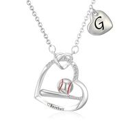 GLEZZA Volleyball/Softball/Soccer/Basketball/Football/Baseball Necklace Gifts for Women,Christmas Birthday Gifts for Teen Daughter Granddaughter, One Size, Brass, No Gemstone