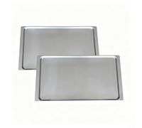 GLFLOW 2 Pcs Aluminum Alloy Baking Tray, 315 X 435 Mm Rectangular Cookie Sheet, Oven Pan For Bread, Cake And Biscuit, Silver