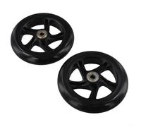 GLFLOW 2PCS 125-200mm Diameter Fivestar Pro Freestyle Scooter Wheels，PU Silent Roller Skate Wagon Cart Trolley Wheels Replacement Set (180mm*30mm black)