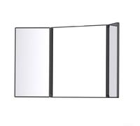 GLFLOW 360 Mirror 3-Way 360-Degree Folding Mirror Self Cut Mirror, Shaving And Makeup, Compact And Portable For Travel, Black (Is black)