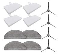 GLFLOW 4*Mop Cloth+ 4*Side Brush +4*Filter Kit for Evefor RookS for Lydsto R1 Edge R1D Edge for MiWhole M9 Lite Vacuum Cleaner Replacement Parts Set