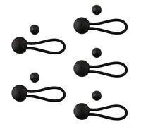GLFLOW 5 Pack Shock Cord Fastener Bungee Clip, For Tent Boat Yacht RV Cover Adjustable Elastic Buckle With Knob Bungee Shock Cord Clip(black)