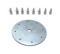 GLFLOW Antenna Ground Plate Stainless Steel for GP Antenna 11cm Diameter 8 Terminal Posts Silver M10 Outdoor Radio Station