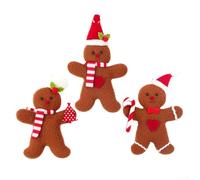 GLFLOW Christmas Cookie Man Ornament, 3Pcs Cloth Christmas Cookie Man Ornament Set, Hanging Figurine Pendants For Tree, Wreath, Garland, Festive Table Decor(girl Styles)
