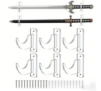 GLFLOW Clear Acrylic Light Saber Wall Mount, Horizontal Display Rack For Swords And Axes(clear 3-pack)