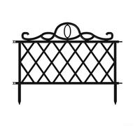 GLFLOW Fencing, Pins, Plastic Garden Fence, 6 Pack, 48X36cm, Detachable Lawn Edging Border Black, Flexible Decorative Yard Barrier