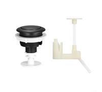 GLFLOW Flush Button For Toilet, Toilet Tank Flush Button, 55Mm ABS Plastic, Single Button Or Button With Bracket, Easy Installation(Black+support)